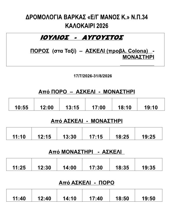 Δημοτική Συγκοινωνία Δήμου Πόρου
